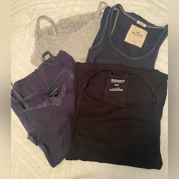 Free when bundled! basic set of FOUR camisoles- navy, black, and gray size XS-M - Picture 1 of 5